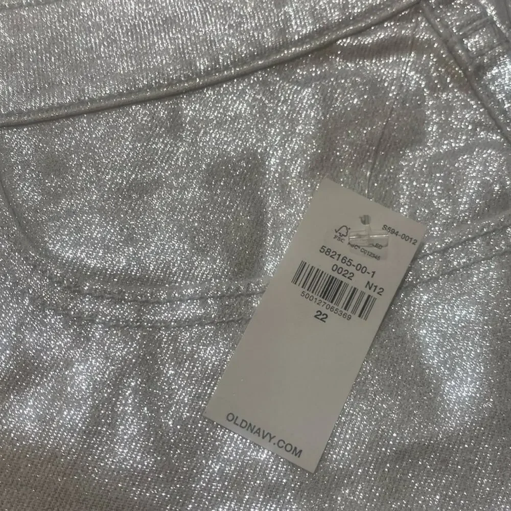 Old Navy Silver Shine Mid-Rise OG Mini Skirt